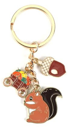 Süßer Schlüsselanhänger Mit Metall-Anhänger in Form Einer Eichel Und Einem Niedlichen Eichhörnchen, Ideal Als Personalisierte Geschenke Für Frauen, Perfekte Für Den Herbst Oder Als Geburtstagsgeschenk