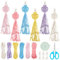 WEBEEDY 6 Kit de Porte-clés en Macramé avec Coeur Kit de Porte-clés en Macramé Boho avec Glands Kit de Porte-clés en Macramé avec Tutoriel Vidéo Mini Porte-clés en Macramé pour Sac et Voiture