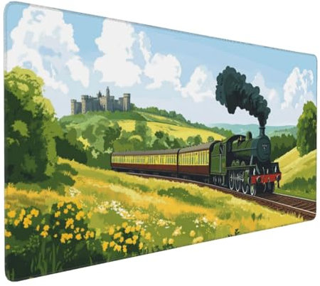 Former Tapis de Souris XXL 1000x500x4mm Tapis de Souris paysage Grand Tapis de Souris Antidérapant étendu avec Base en Caoutchouc et Bords Cousus,Surface Lisse,Imperméable,pour la Maison,Le Bureau