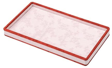 JISADER Rechteckiger Schmuckständer mit Deckel, Rot