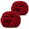 Coopay Dicke Wolle zum Häkeln, 2x240g Weiches Armstricken Wolle zum Handstricken, Soft Chunky Wolle zum Stricken, Sperrige Armstricken Wolle, xxl Wolle für Decken, Kissen, Haustier Nest - Jujube Rot