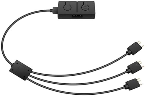 Sreuyong 5V/3pin ADD-RGB to 12V/4PIN Adapter with 3-Way Splitter 5V ARGB to 12V RGB Converter Sync with Motherboard