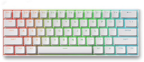 MCHOSE ACE60 HE Clavier 8000Hz Rapid Trigger, Précision RT de 0,01 mm, Clavier Gamer Filaire 60% avec Interrupteur Magnétique, Actionnement Réglable, SOCD et Snap Key, Blanc