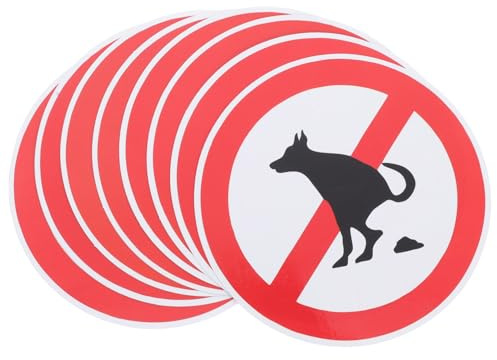 CHILDWEET 8pcs Pet Warning Stickers No Dog Poop Signs for Garden Yard and Public Areas Dog Poop Lawn Sign for Outdoor Cleanliness and Order Maintenance