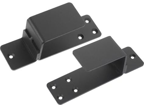 Hoement 2pcs Heavy Duty u Shaped Door Barricade Brackets Barn Door Hardware Safety Security Bar Holder for Sliding and Black