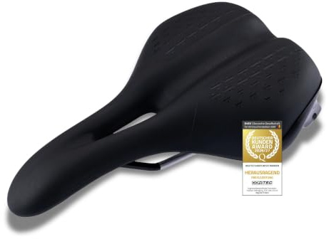 CONTEC Fahrradsattel Anatomic Trekking, aus Polyurethan, Stoßdämpfend, bequemer Fahrradsattel, inkl. Skala, Ergonomischer Fahrrad Sattel für Herren & Damen, schwarz