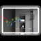 HOMCOM Espejo de Baño con Luz LED 70x50 cm Bluetooth Espejo de Pared con 3 Colores de Luz Reloj Digital Función Antivaho Función de Memoria Interruptor Táctil IP44