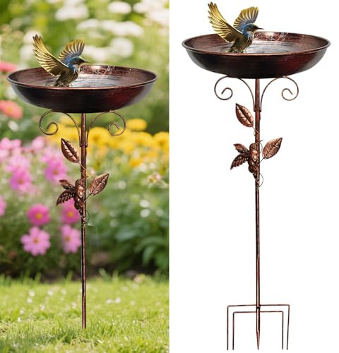 Vogeltränke Vogelbad Wasserschale Garten Wasserstelle Stehend, Futter Schale Φ 30 x 80 cm Wassertränke Außen Für Vögel Vogeltränke Balkon Groß Frostsicher Winterfest Futterspender Wildvögel (01)
