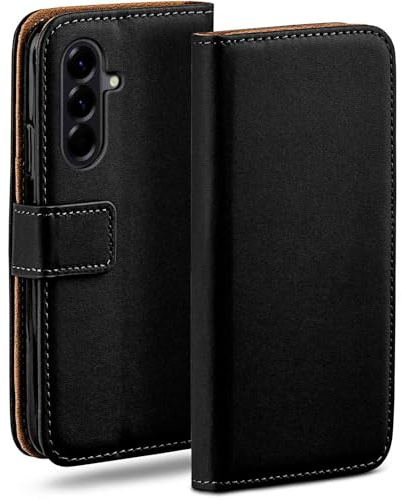 moex für Samsung Galaxy A56 5G Hülle mit Kartenfach, Handyhülle klappbar 360 Grad Schutzhülle, PU Leder Handytasche Samsung Galaxy A56 5G Klapphülle Flip Case, Schwarz