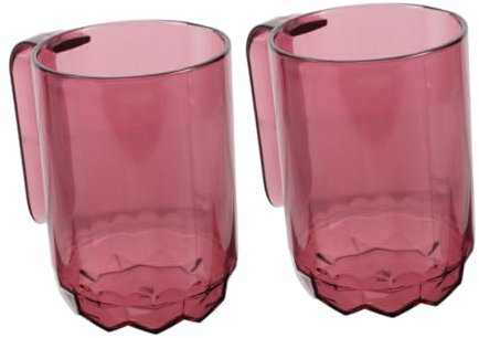 Generico 2 Pezzi Tazze per Spazzolino Bagno Design per Collutorio per Domestico Portaspazzolini per Organizzazione Bagno Trasparente