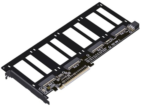 JMT ADT-R37 PCIe5.0x16 auf 4-Port U.2/EDSFF Festplatten-Splitkarte, 4 x 128 Gbit/s, 1 auf 4 Erweiterungsadapter, kompatibel mit Gen3/Gen4/Gen5 (R37A 4.0, auf 4* U.2)