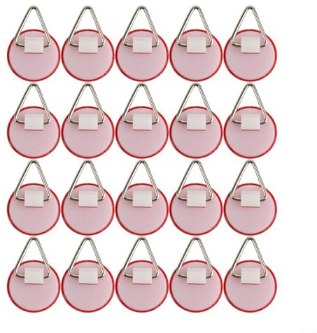 Pack of 20 Plastic Disc Plate Hangers with Invisible Hooks for Hanging Plates and Picture Frames, Secure Adhesion to Keep Items Steady on Walls
