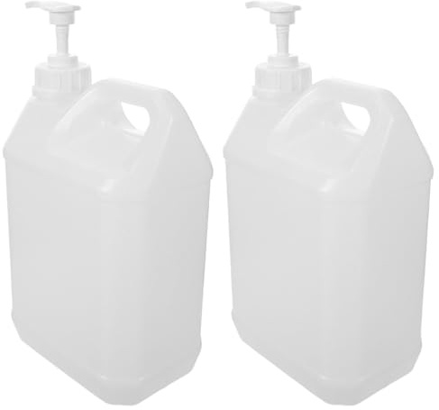 Gatuida 2pcs Refilling Buckets Large Capacity Plastic Pump Dispenser Bottles for Shower Body Wash and Hand Soap in Bathroom