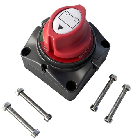 Coupe circuit 12V batterie voiture 275A, Disjoncteur 12V étanche avec interrupteur de déconnexion, coupe batterie 12V pour voiture, camping-car, ATV, UTV, bateau avec 4 boulons de montage