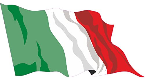 Indigos UG Auto Aufkleber Italien 50 cm - wehend - LS74 - Autoaufkleber Fahne - Sticker Flagge - Heckscheibe, Spoiler, Tuning - UV-beständig und selbstklebend