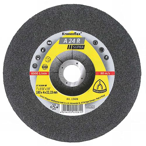 Klingspor Kronenflex 13423 A 24 R Supra Schleifscheibe - 180mm x 10mm x 22,23 - Max RPM 8.500 - vertieftes Zentrum