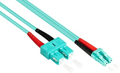 Good Connections OM3 LWL Kabel - DUPLEX - Stecker LC an SC - Multimode 50/125 - Lichtwellen-Leiter, Glasfaser-Kabel, Patchkabel - OM3 Faser für 1 |10 | 40 und 100 Gigabit/s Ethernet - 2 m