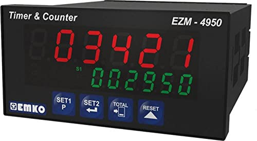 Emko – ezm-4950.1.00.2.0/01,01/0.0.0.0 ezm-4950.1.00.2.0/01,01/0.0.0.0 6-stelliger Zähler Vorauswahl mit Timer, 2 Ausgänge Relais