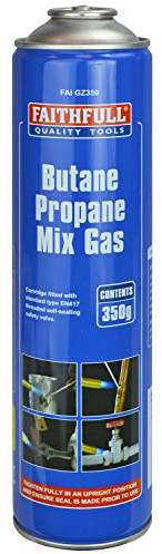 Faithfull FAIGZ350 Butane Propane Gas Cartridge 350g for use with blow torches fitted with an EN417 fitting