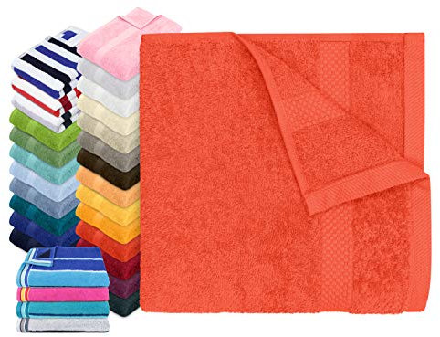 Dyckhoff Traumhaft weiche Bio-Handtuchserie - erhältlich in 22 modischen Unifarben in 7 verschiedenen Größen, sowie 7 Streifen-Variationen, 1 Handtuch 50 x 100 cm, rot
