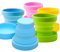 LZYMSZ Vaso Plegable Silicona, 5PCS Juego de Tazas de Viaje Plegables, Camping Vaso Plegables Taza de Agua Ligera Retráctil, 170ml Portátil Tazas con Tapa para Picnic, Viajes Senderismo Aire Libre