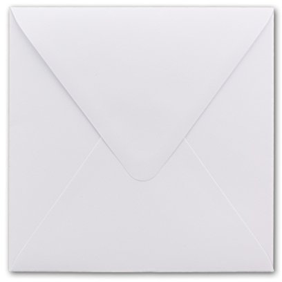 Briefumschläge Quadratisch 150 x 150 mm - Hochweiß - 25 Stück - 120 g/m² - 15 x 15 cm - Für ganz besondere Anlässe - Nassklebung