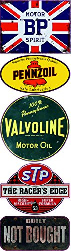 24/7stickers #342 / Aufkleber Set 5X Oldschool Breite je ca. 6,5cm Auto Tuning Rennsport Oldtimer STP Pennzoil UK BP GB Racing