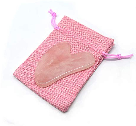 Guasha Massage Tool,Rose Crystal Guasha Board,Scraping Massage Tool,Hand Made Gua Sha Board,Ultra Smooth Edge Natural Rose Quartz Guasha Gua Sha Scraping Massage Tool