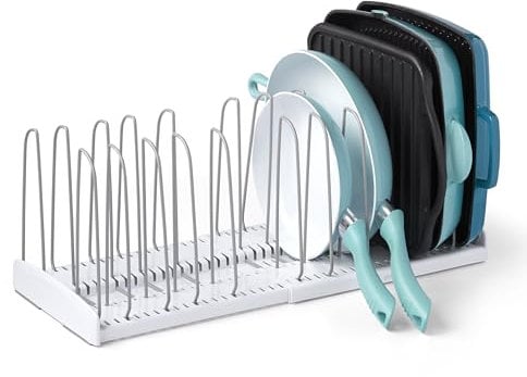 YouCopia StoreMore Expandable Cookware Rack, Adjustable Pan and Pot Lid Organiser for Kitchen Cupboard Storage, 30.5cm - 55.9cm Width
