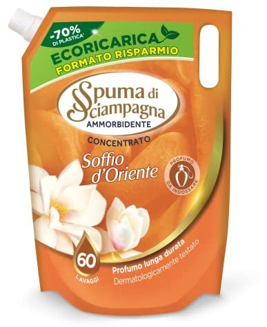 Spuma Di Sciampagna Eco Nachfüllpackung Weichspüler Konzentrat Orient-Puff 60 Waschgänge - 1200 ml