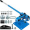 VEVOR YP-9 Manual Bench Top Compact Bender Pipe Bending Machine 7 Dies 1-3inch Metal Fabrication Tube Rod Pipe Bender 44ft Mount Powdercoat Telescoping Handle Maximum 5/8 Thick 1-15/16inch Width White
