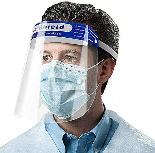 Full Face Anti Fog PPE Protective Reusable Visor Splash Guard Shield (Set of 20) - UK Seller