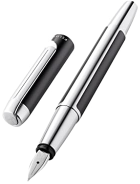 Pelikan Pura 817134 Fountain Pen Anthracite M Nib 1 Piece Including Large Cartridge Gemstone Ink® Sapphire