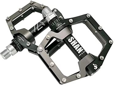 Pozzobon 9/16 Fahrradpedale CNC Aluminium Mountainbike Fahrrad Pedale, rutschfeste Pedalen mit 3 Abgedichtete Lager für MTB BMX Rennrad Trekking Road Bike City Bike 328 (Titanium)