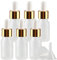 TIANZD 6 Pièces 10ml Flacons en Verre Transparent Mat avec Pipettes, 10 ml Bouteilles Compte-gouttes en Verre Vides avec Bouchon à Vis Or Pour Les Huiles Essentielles Aromathérapie