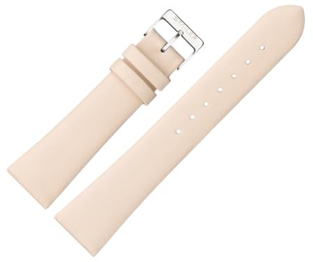 Stailer | Uhrenarmband aus echtem Leder | Lederarmband mit Edelstahl Metall Schließe |14mm (M)|14 mm (M)| Beige | Für Damen