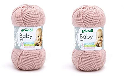 2er Set Babywolle uni, Gründl, 2x 50 g, weich und pflegeleicht, (10 altrosa)