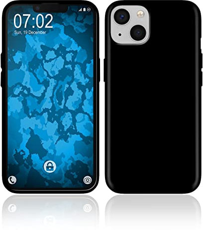 PhoneNatic Coque de protection en silicone transparent pour Apple iPhone 13 Noir