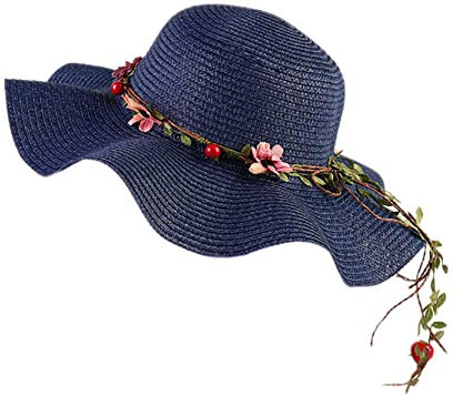 Sombrero de Paja para Mujer (Azul)