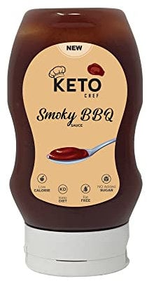 Keto Chef Smoky Barbecue Sauce (Pack of 4 x 300ml) Low Calorie, Gluten & Sugar Free, No Artificial Flavour, Vegan Everyday Healthy Condiment, Keto Diet Friendly BBQ Stir-Fry & Dip Sauce