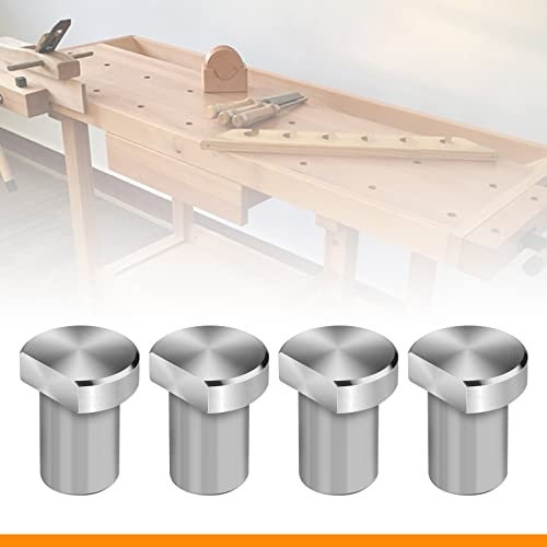 4Stk Edelstahl Bankstopps,Edelstahl Bench Dogs Bankstopps für T-Track Holzbearbeitung Holzbearbeitungstisch Positionierung Hobelstopfen Klemme für 20 mm Hundeloch