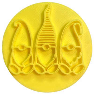 The Cookie Cutter Hub Christmas Gnome Embosser/Stamp for Cupcakes Fondant Icing Clay Cake Baking Decoration