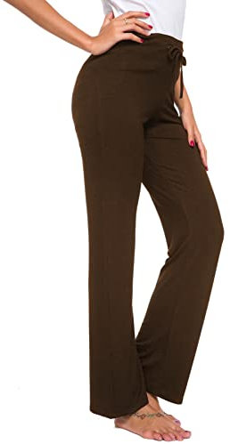 TownCat Trainingshose für Damen, Yoga-Hose, legere Yoga-Hose mit Kordelzug für Yoga und Jogger Kaffeefarbe XXL