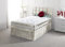 Comfy Deluxe LTD Crushed Velvet Divan Bed with Mattress Headboard and Storage Drawers (Cream, 5FT (King Size) - 4 Drawers)
