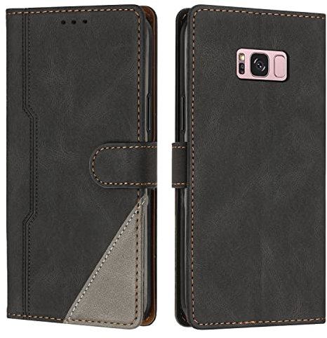 Radoo Kompatibel mit Samsung Galaxy S8 Plus/ S8+ Hülle, PU Leder Handyhülle [Stand Feature] [Kartenfachr] [Magnetic Closure Snap] Schutzhülle Klappbar Flip Case Cover für Samsung S8 Plus/S8+ (Schwarz)