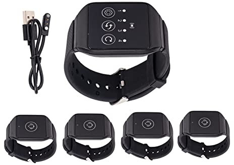 Kabelloser Handgelenk-Pager, Personenalarm für ältere Menschen, Uhren-Pager für Restaurant-Paging-System, Pfleger-Pager-Notrufklingel, Mehrzweck-IPX7 Wasserdicht 433,92 MHz (4 für 1)