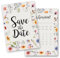 younikat 15 Postkarten Save the Date I DIN A6 I Wildblume I Set Hochzeit Wedding Einladungs-Karten I bunt elegant Kalendarium I dv1280