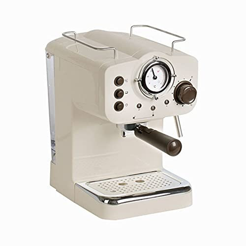 Cafetera Cafetera Tipo de vapor para el hogar Máquina de café pequeña Espumadora Mini Retro Máquina de café expreso semiautomática completa para oficina, hogar, dormitorio (blanco vintage) Interesting
