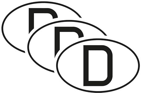 SL group - 3 Aufkleber D-Kennzeichen in 17,5 x 11,5 CM aus hochwertiger Magnet-Folie - Magnetschild für Deutschland Kennzeichnung KFZ-Fahrzeuge wie Pkw, Lkw, Motorrad, Wohnmobil- & wagen magnetisch
