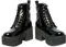 DEMONIA - Amelina Gothic-Stiefel – Eleganter Punk-Stiefel aus Vinyl mit 5 cm Plattform und 8 cm Absatz, Schwarz , 39 EU